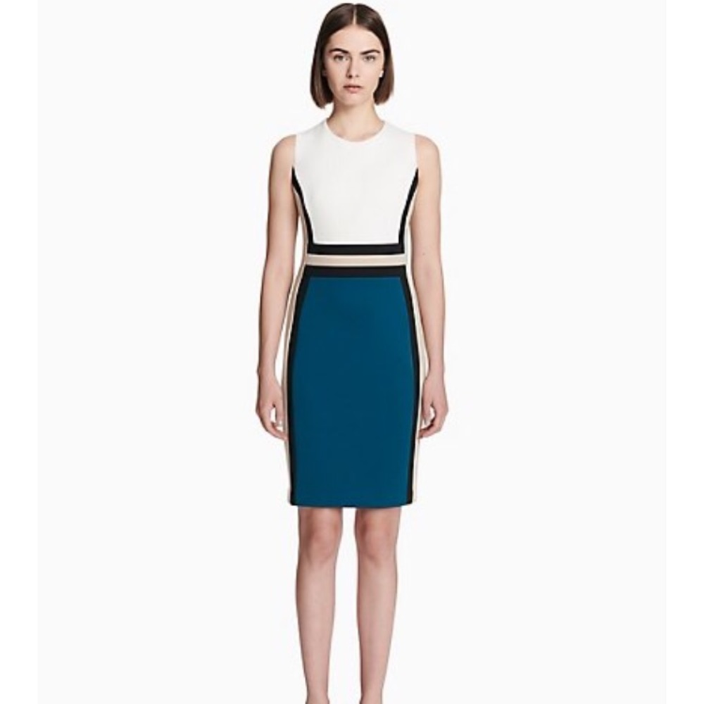 Calvin Klein Color Block Scuba Stretch Dress - image 1